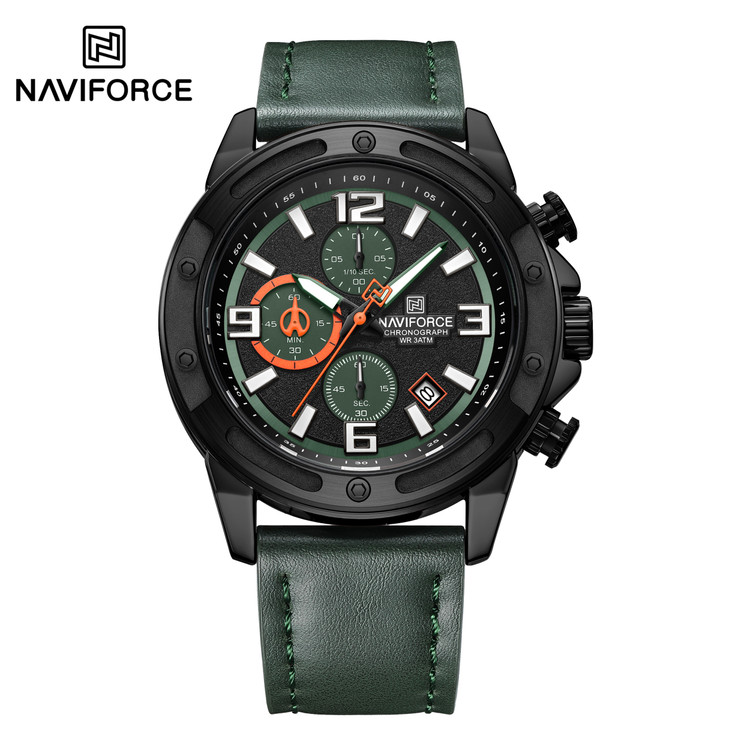 ساعت مچی مردانه نیوی فورس چرمی مدل NAVIFORCE 8074 - سبز