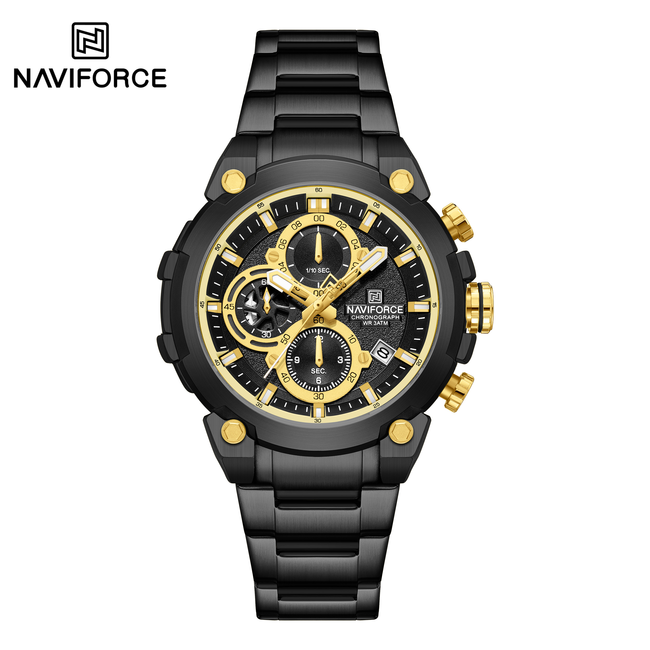 ساعت مچی مردانه نیوی فورس مدل NAVIFORCE 8071 - مشکی طلایی
