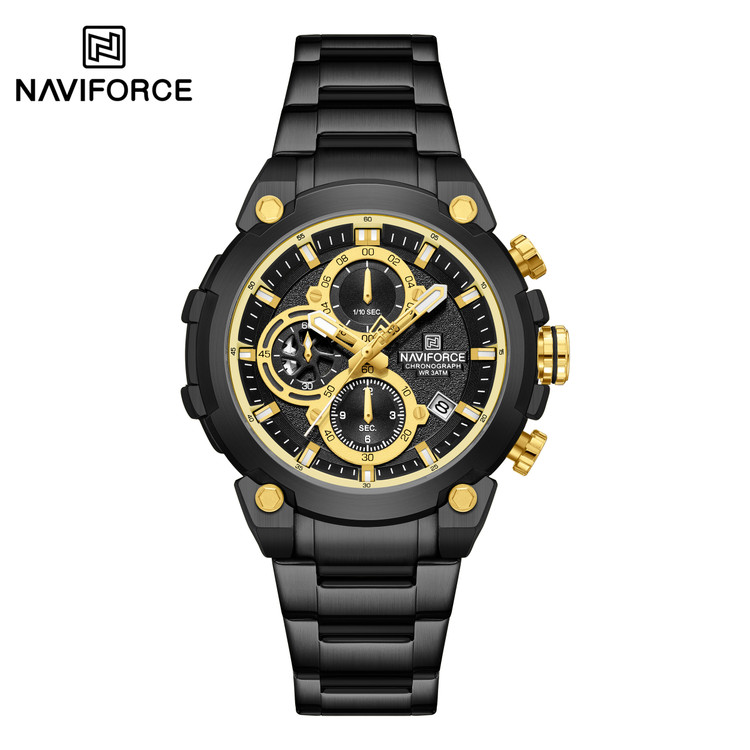 ساعت مچی مردانه نیوی فورس مدل NAVIFORCE 8071 - مشکی طلایی