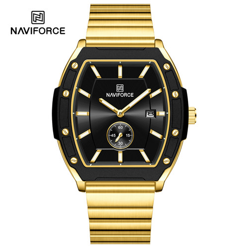 ساعت مچی مردانه نیوی فورس مدل NAVIFORCE 8068 - طلایی مشکی