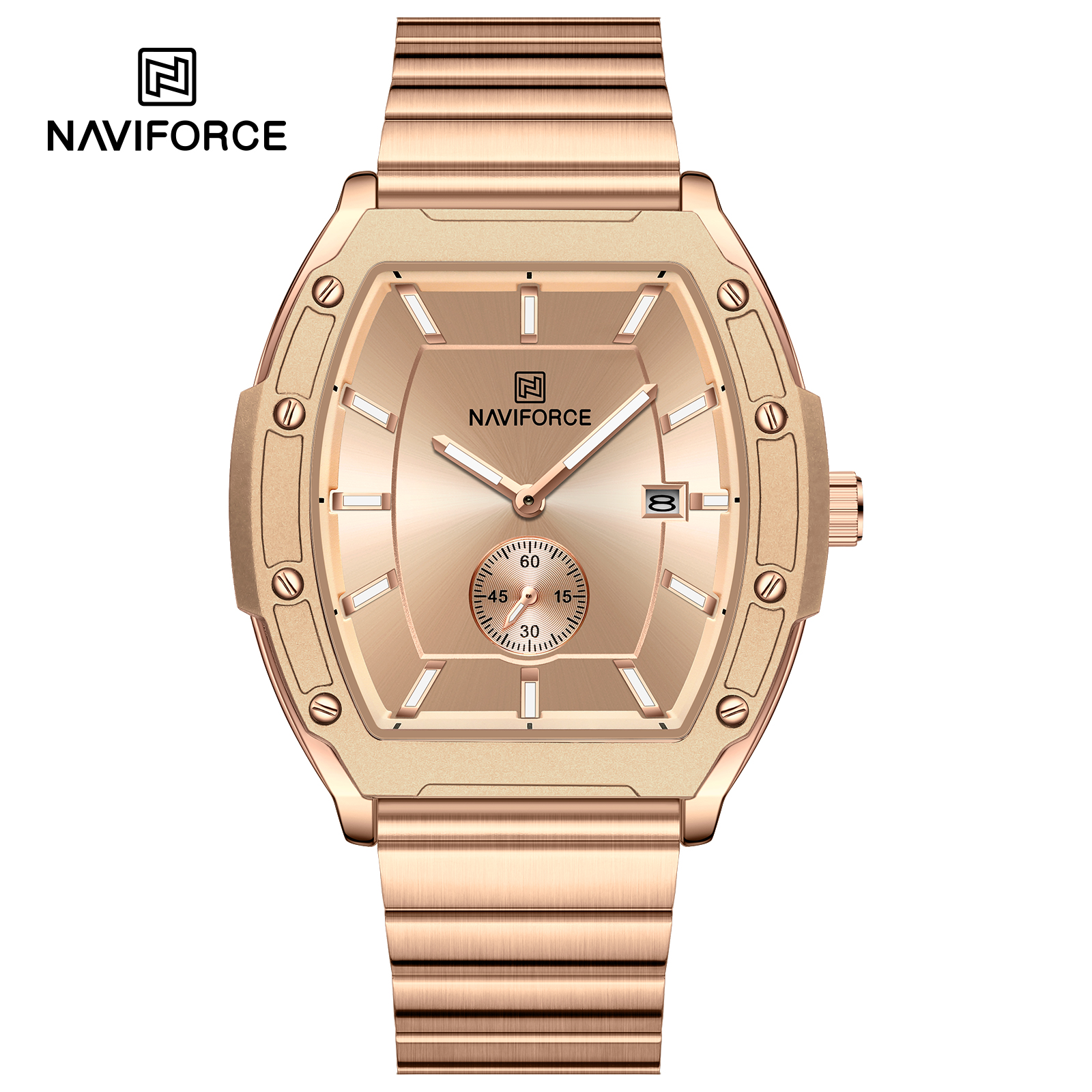 ساعت مچی مردانه نیوی فورس مدل NAVIFORCE 8068 - رزگلد