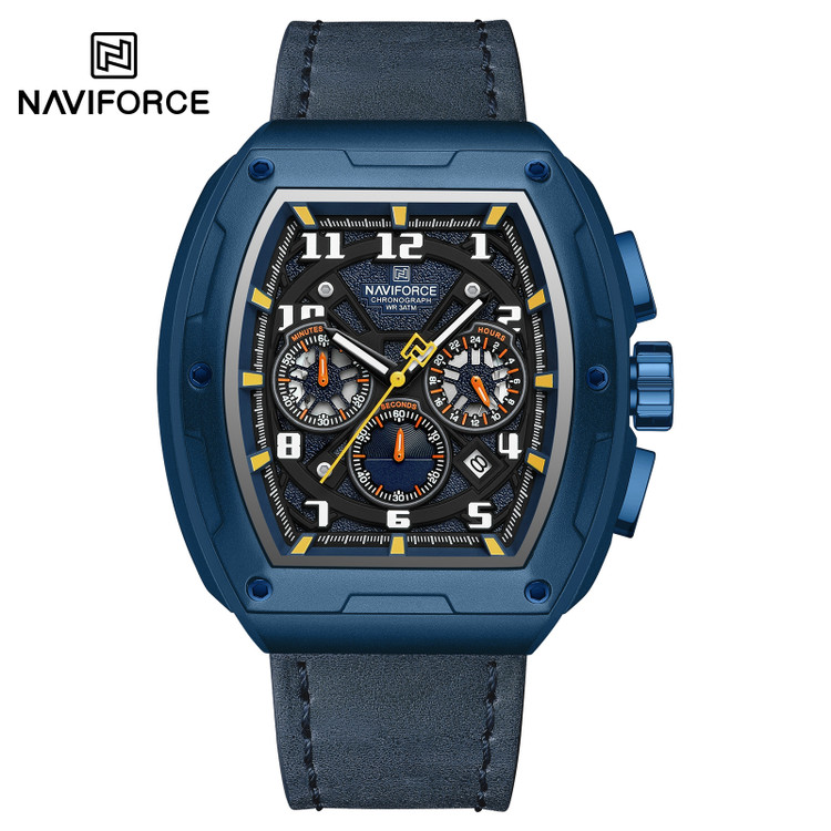 ساعت مچی مردانه نیوی فورس چرمی مدل NAVIFORCE 8053 - آبی