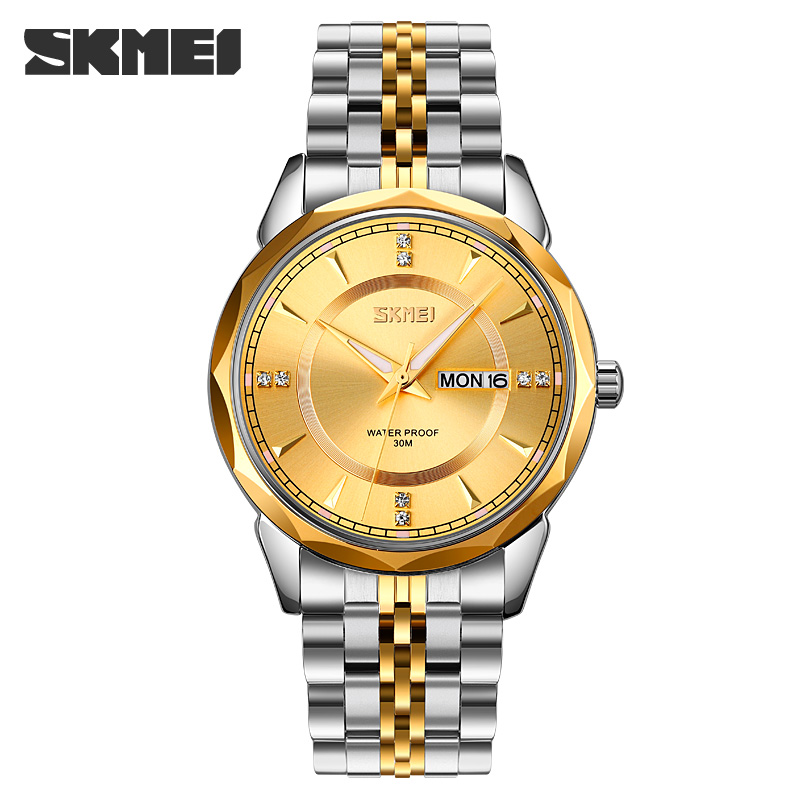 ساعت مچی مردانه اسکمی مدل SKMEI 9268 - ترکیبی طلایی