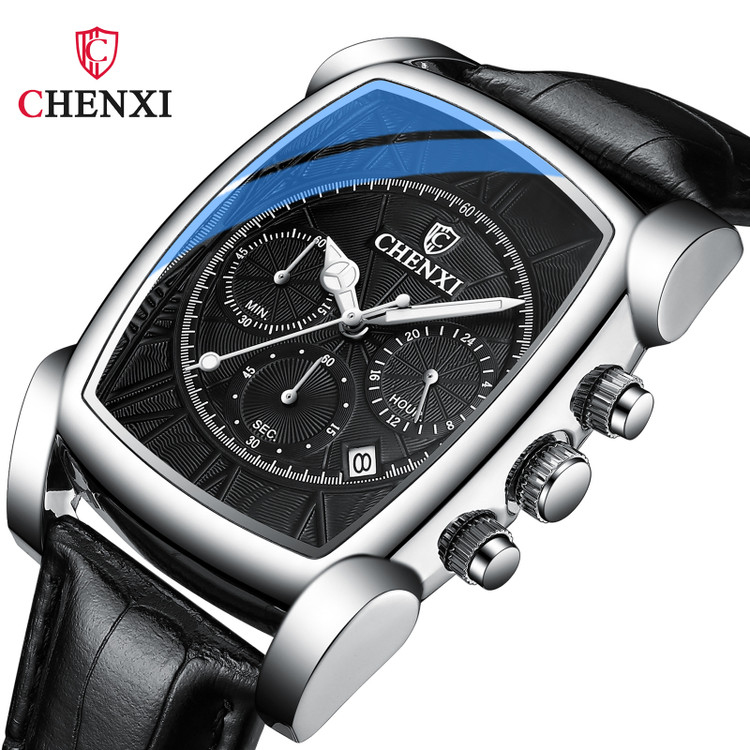 ساعت مچی مردانه چنکسی مدل CHENXI 909 - نقره ای مشکی