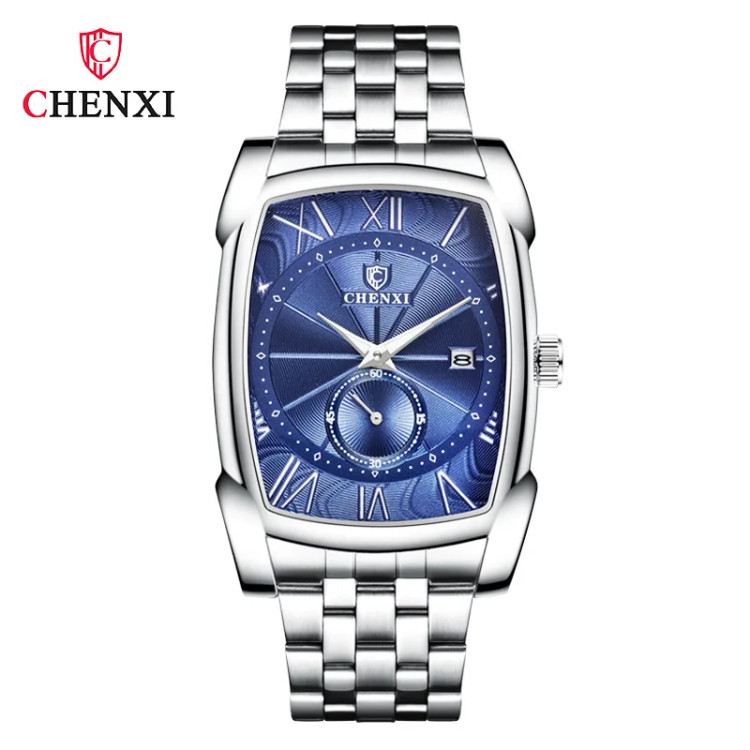 ساعت مچی مردانه چنکسی مدل CHENXI 8209 - نقره ای آبی استیل