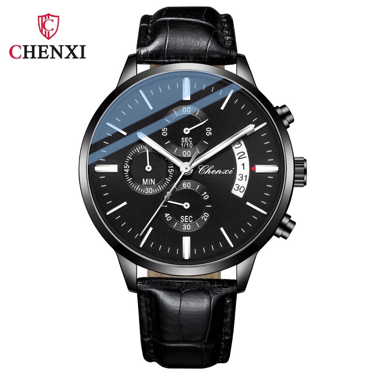 ساعت مچی مردانه چرم چنکسی مدل CHENXI 907 - مشکی
