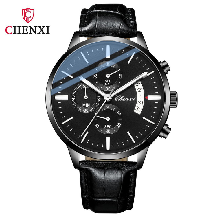 ساعت مچی مردانه چرم چنکسی مدل CHENXI 907 - مشکی