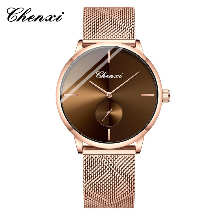 ساعت مچی مردانه چنکسی مدل CHENXI 061 - رزگلد قهوه ای