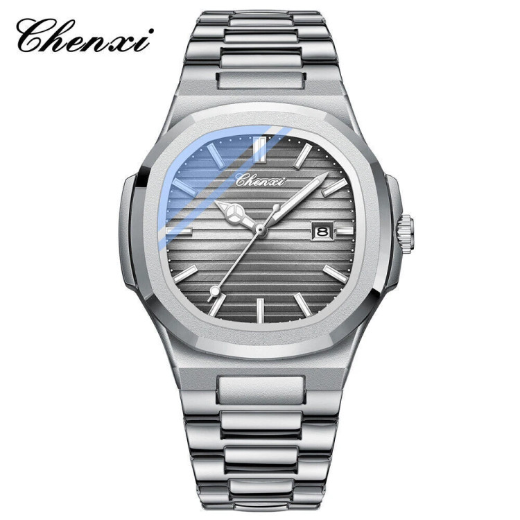 ساعت مچی مردانه چنکسی مدل CHENXI 8222 - نقره ای خاکستری