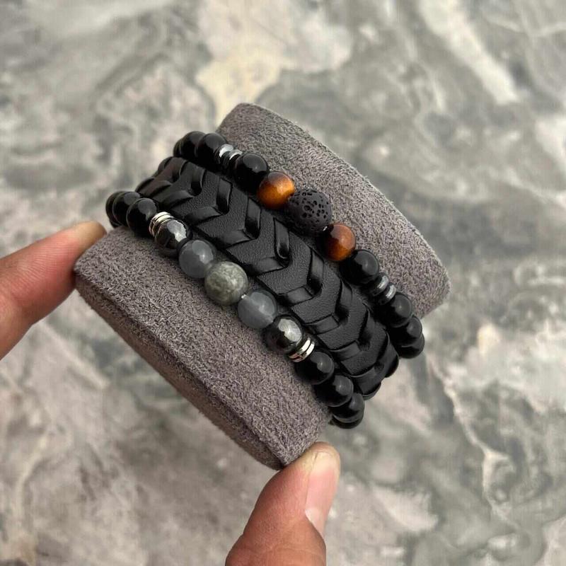 دستبند ۳لاین STONE {کد۱۰۸۰}