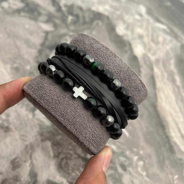 دستبند ۳لاین STONE {کد۱۰۷۸}