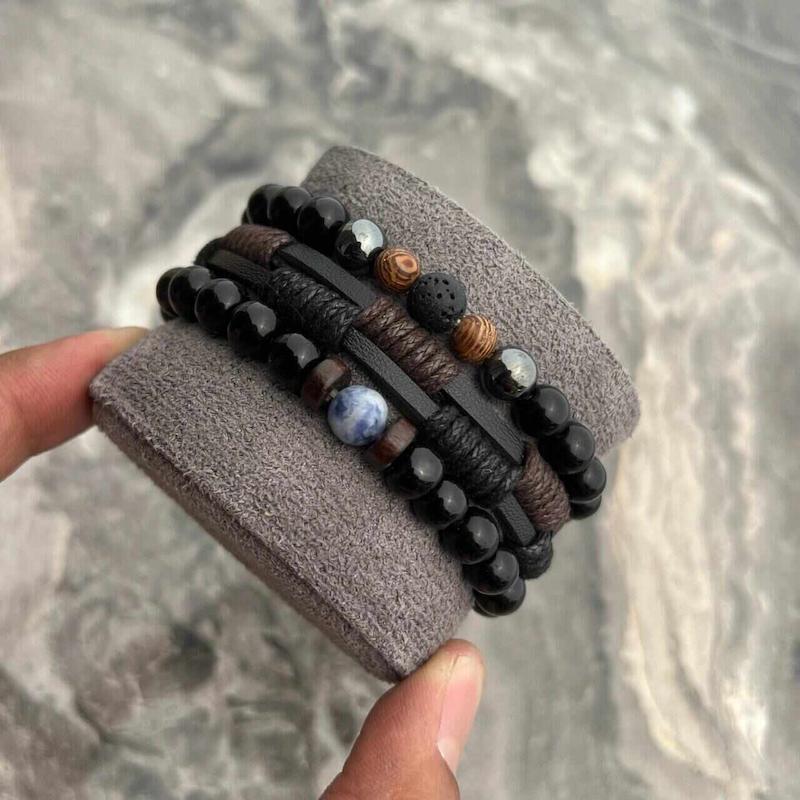 دستبند ۳لاین STONE {کد۱۰۷۶}