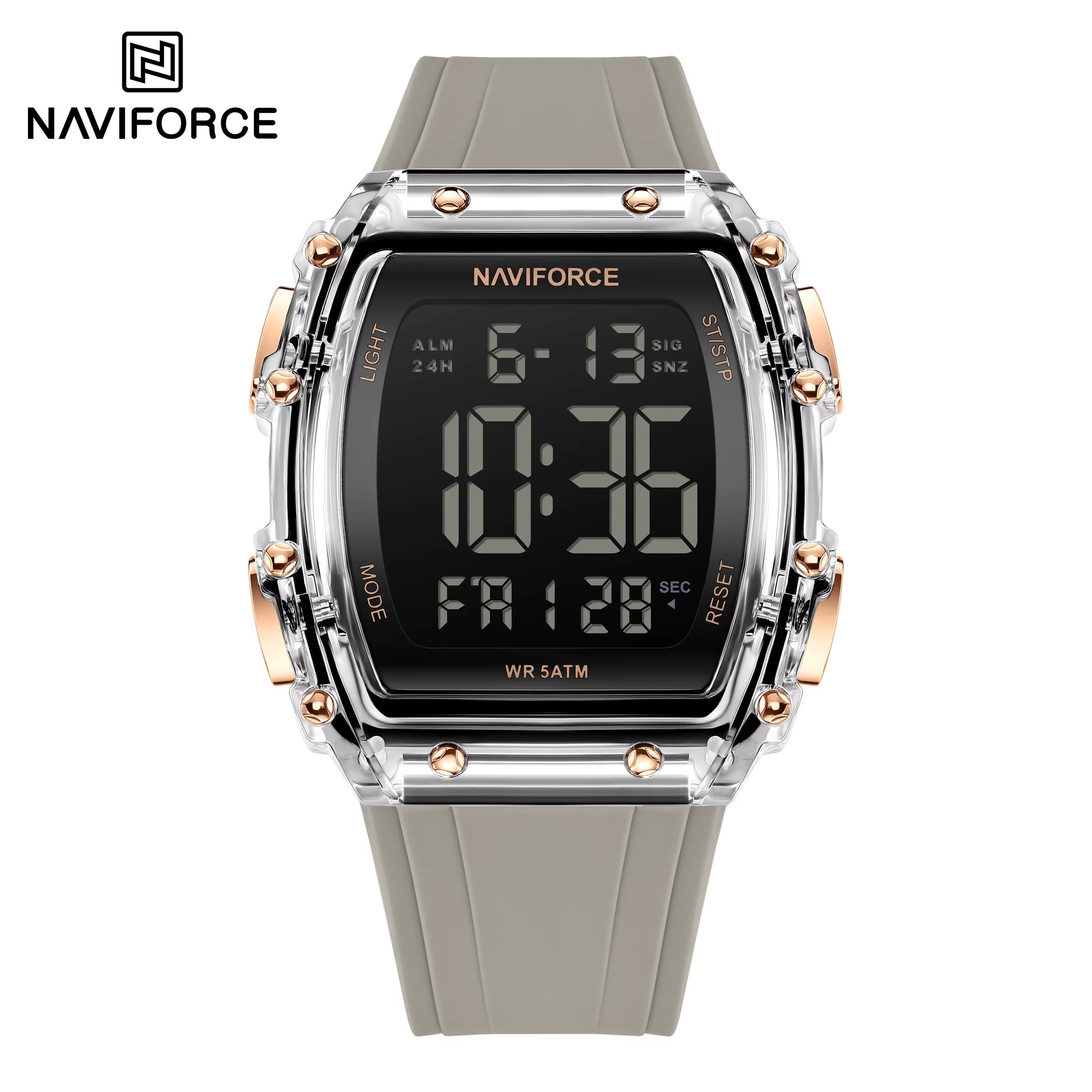ساعت مچی مردانه نیوی فورس مدل NAVIFORCE 6107 - خاکستری کم رنگ