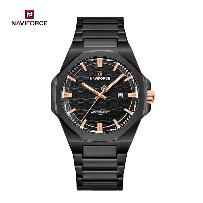 ساعت مچی مردانه نیوی فورس مدل NAVIFORCE 9245 - مشکی رزگلد