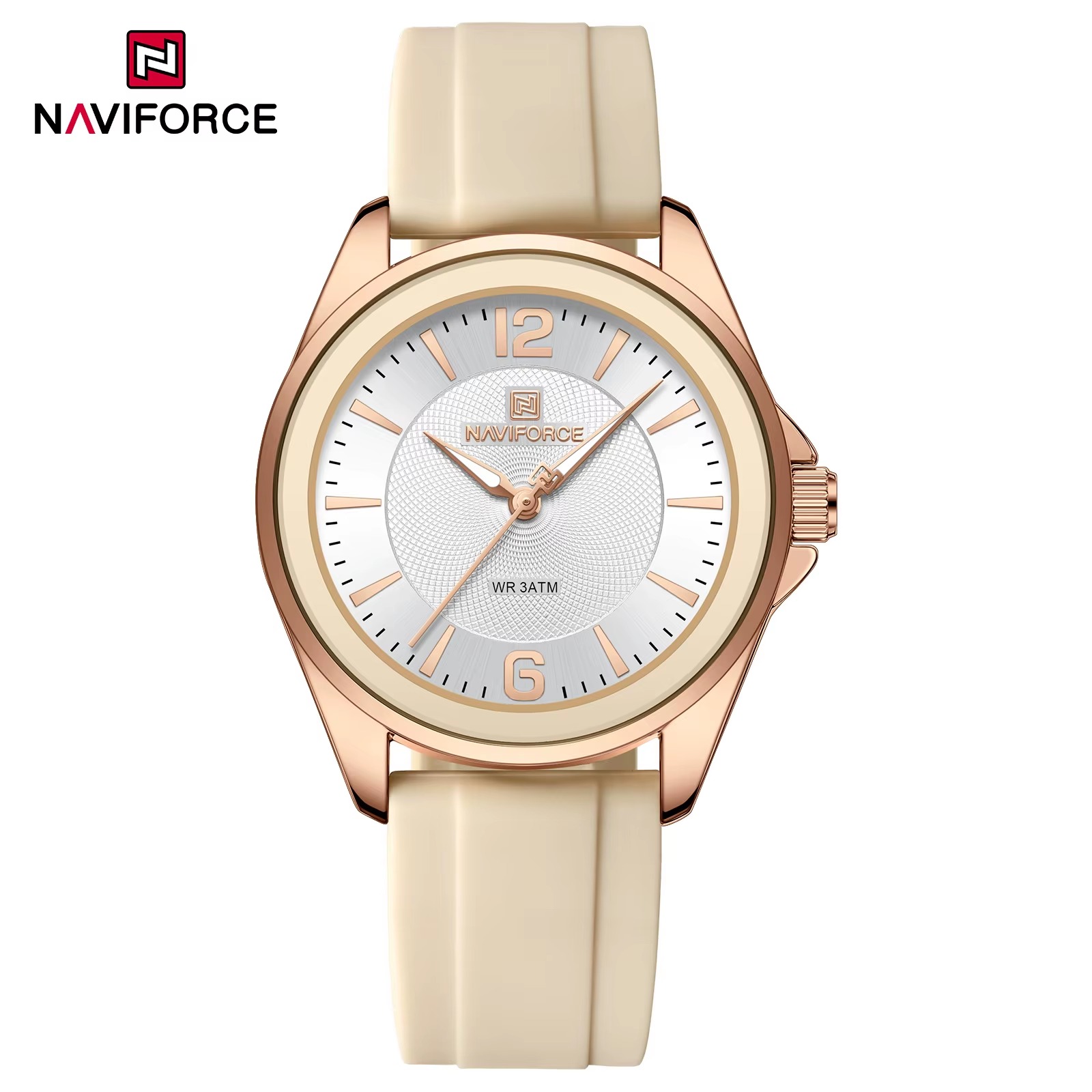 ساعت مچی زنانه نیوی فورس مدل NAVIFORCE 5068 - رزگلد سفید