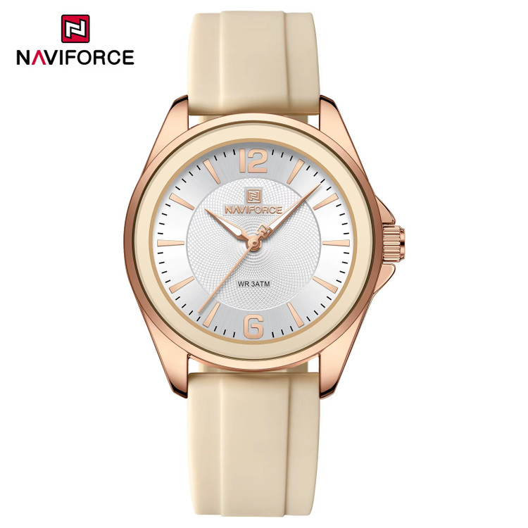 ساعت مچی زنانه نیوی فورس مدل NAVIFORCE 5068 - رزگلد سفید
