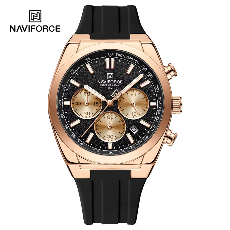 ساعت مچی مردانه NAVIFORCE 8080 - مشکی رزگلد
