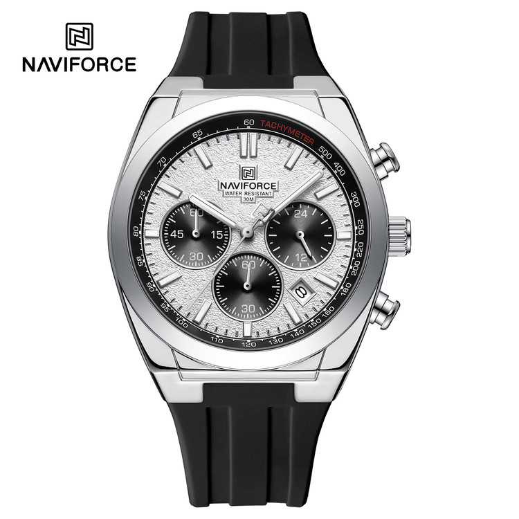 ساعت مچی مردانه NAVIFORCE 8080 - نقره ای مشکی