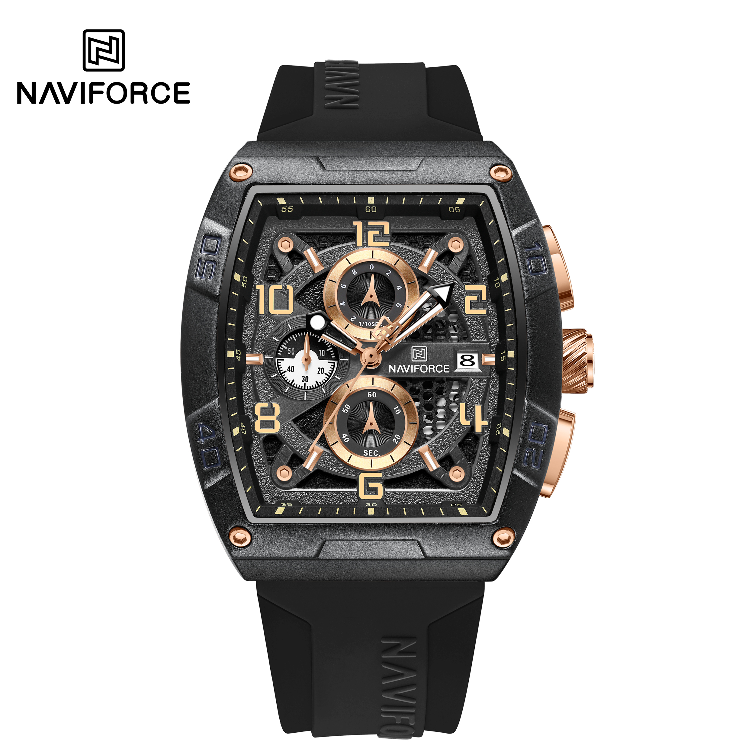 ساعت مچی مردانه نیوی فورس مدل NAVIFORCE 8052 - مشکی عقربه رزگلد
