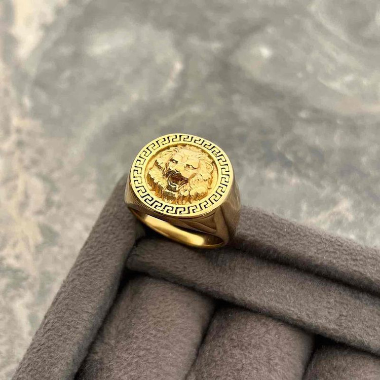 انگشتر شیر طرح طلا {کد1288}