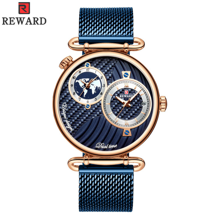 ساعت مچی مردانه ریوارد مدل REWARD 62002 - رزگلد ابی