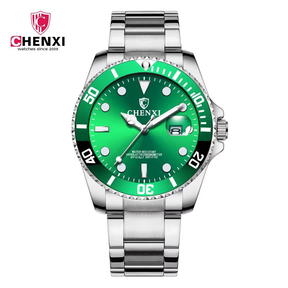 ساعت مچی مردانه چنکسی مدل CHENXI 085 - نقره ای سبز