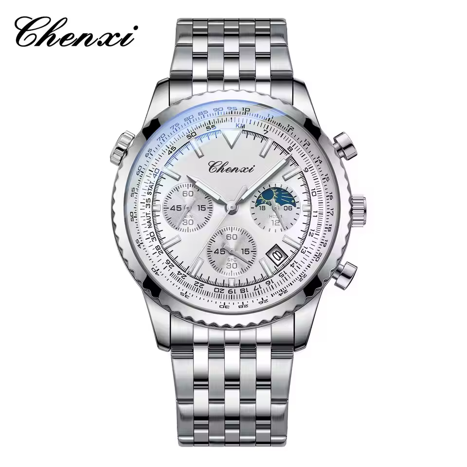 ساعت مردانه چنکسی CHENXI 928 - نقره ای نقره ای استیل