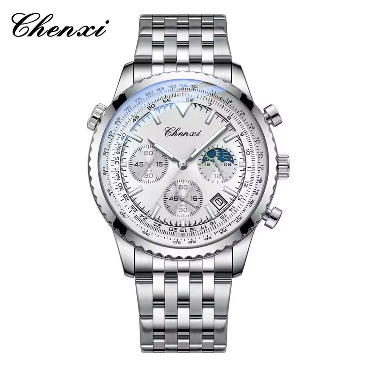 ساعت مردانه چنکسی CHENXI 928 - نقره ای نقره ای استیل