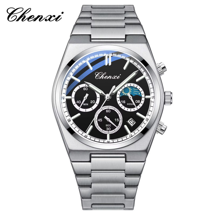 ساعت مچی چنکسی CHENXI 983 - نقره ای مشکی