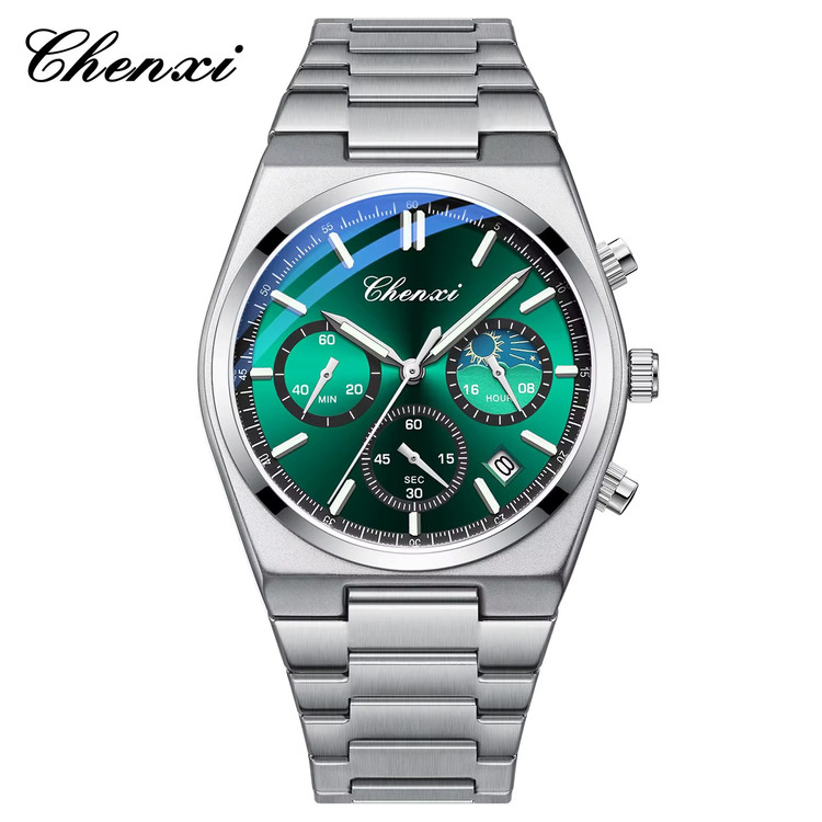 ساعت مچی چنکسی CHENXI 983 - نقره ای سبز