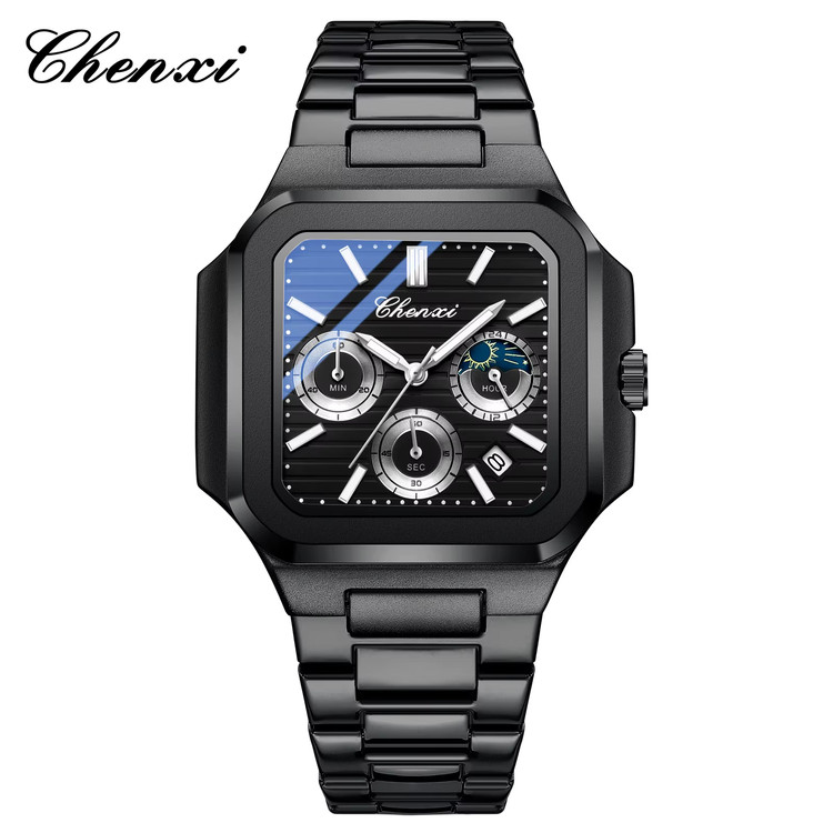 ساعت مچی استیل مردانه چنکسی CHENXI 966 - مشکی مشکی