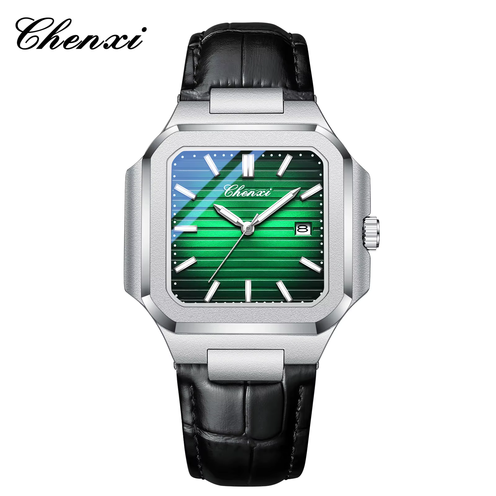 ساعت مچی مردانه چنکسی مدل CHENXI 8266 - سبز چرم