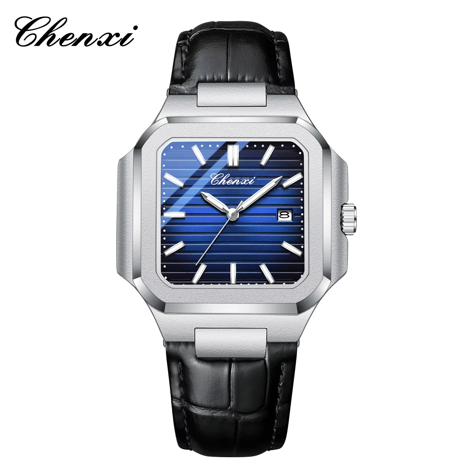 ساعت مچی مردانه چنکسی مدل CHENXI 8266 - آبی چرم