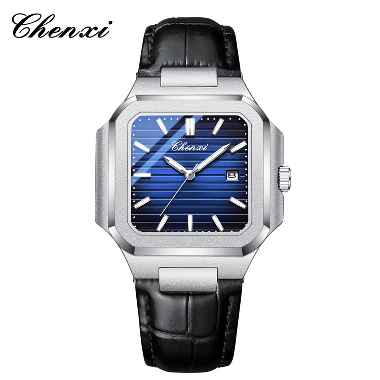ساعت مچی مردانه چنکسی مدل CHENXI 8266 - آبی چرم