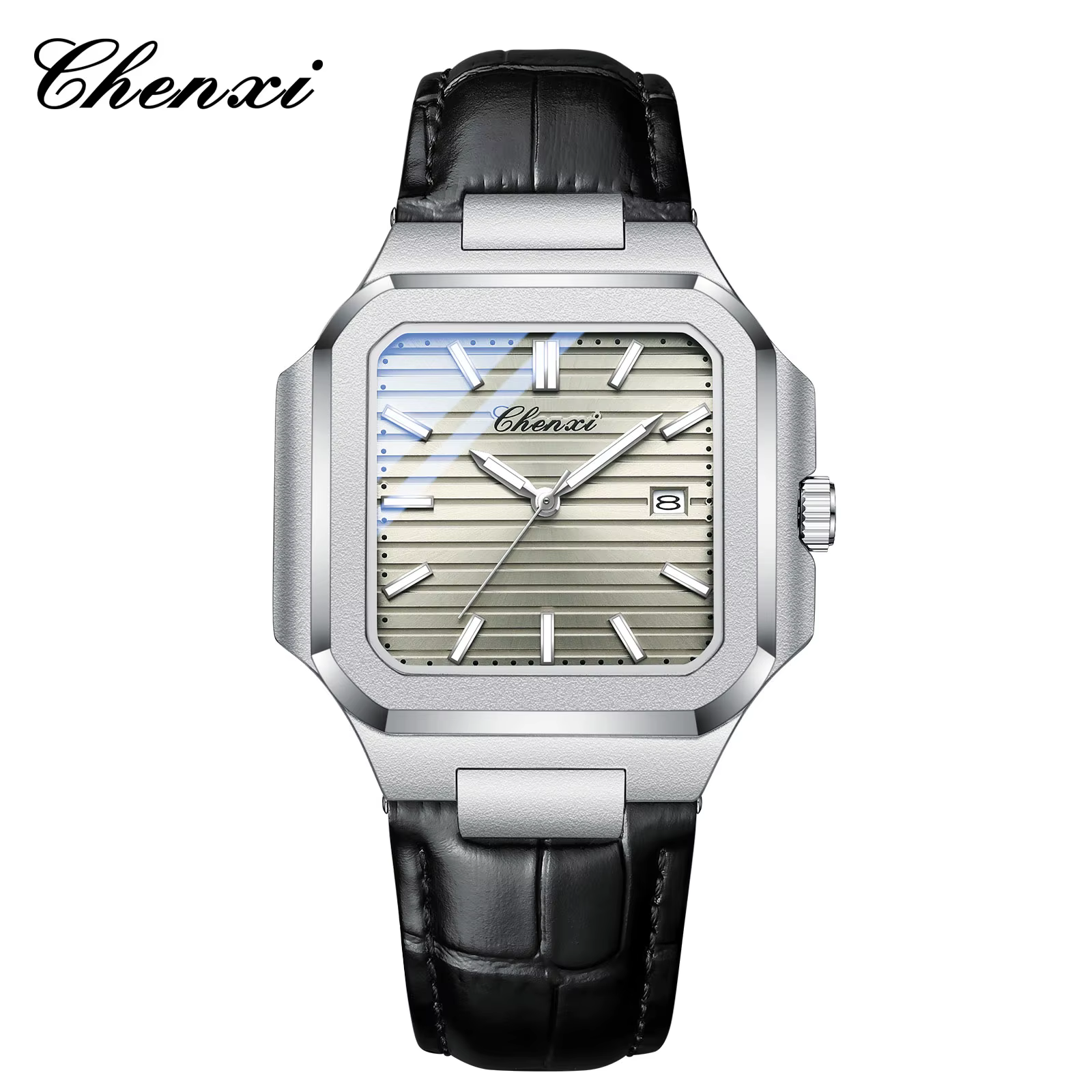 ساعت مچی مردانه چنکسی مدل CHENXI 8266 - خاکستری چرم
