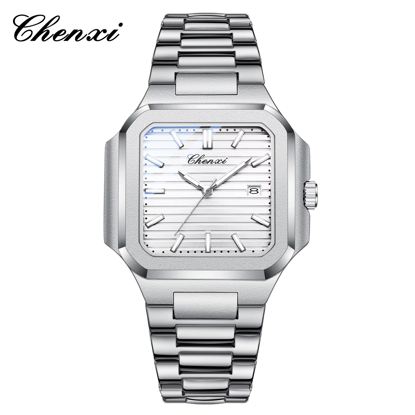 ساعت مچی مردانه چنکسی مدل CHENXI 8266 - نقره ای سفید استیل