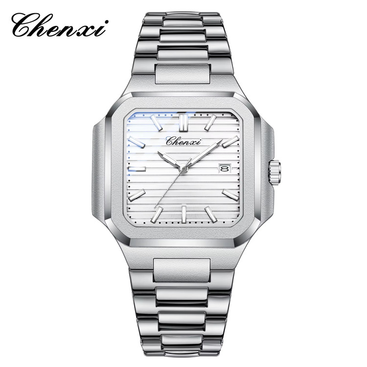 ساعت مچی مردانه چنکسی مدل CHENXI 8266 - نقره ای سفید استیل