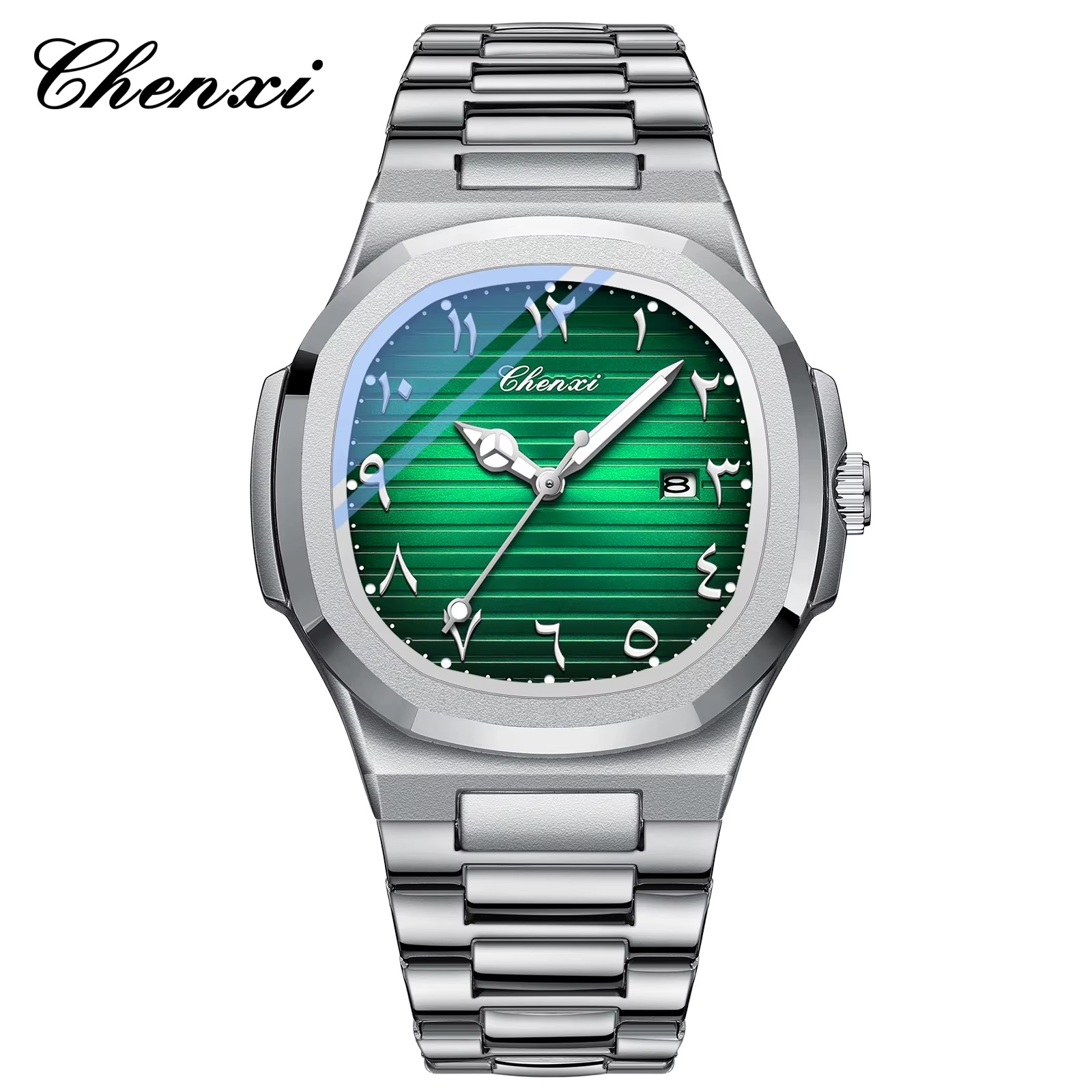 ساعت مچی مردانه چنکسی مدل CHENXI 6123 - نقره ای سبز