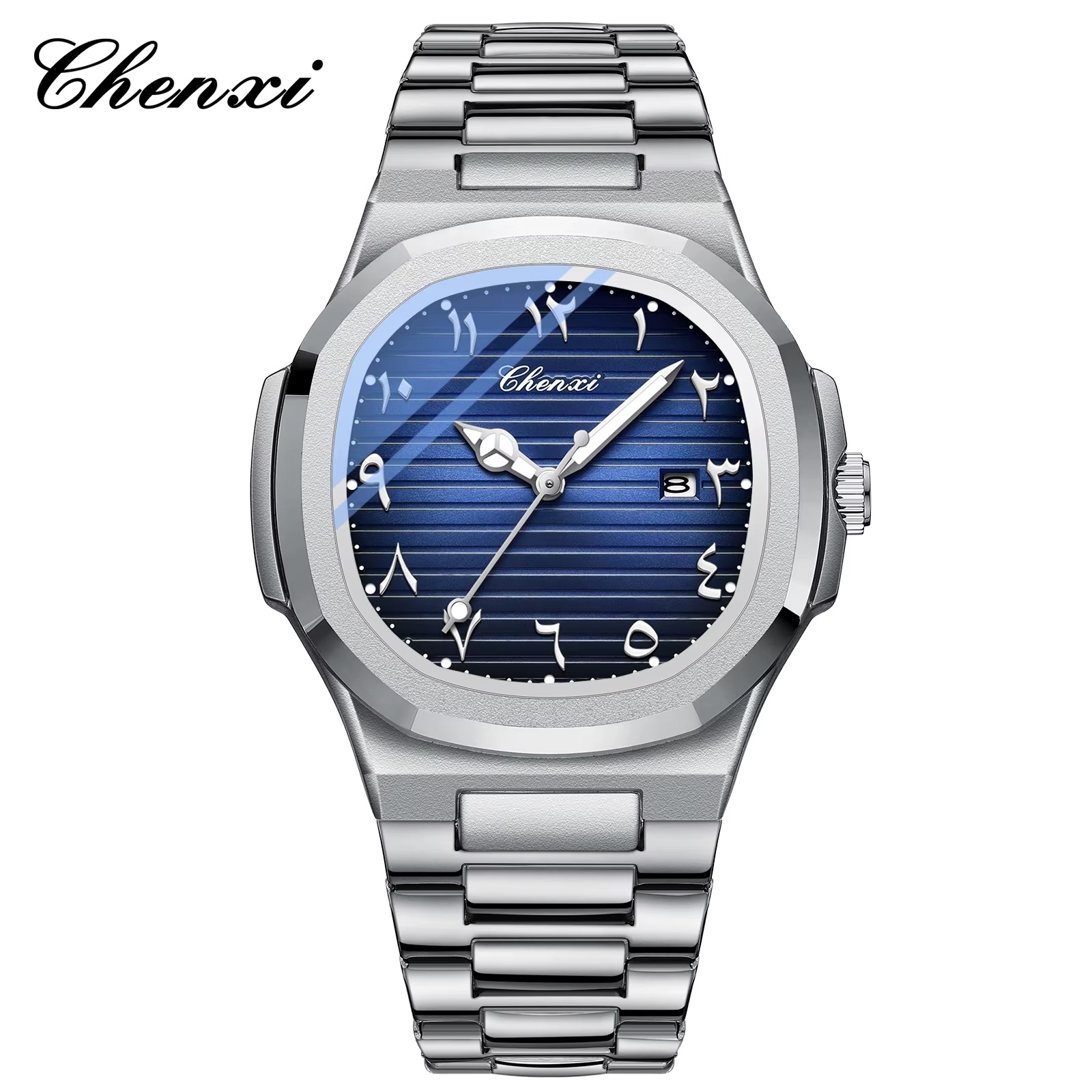 ساعت مچی مردانه چنکسی مدل CHENXI 6123 - نقره ای آبی
