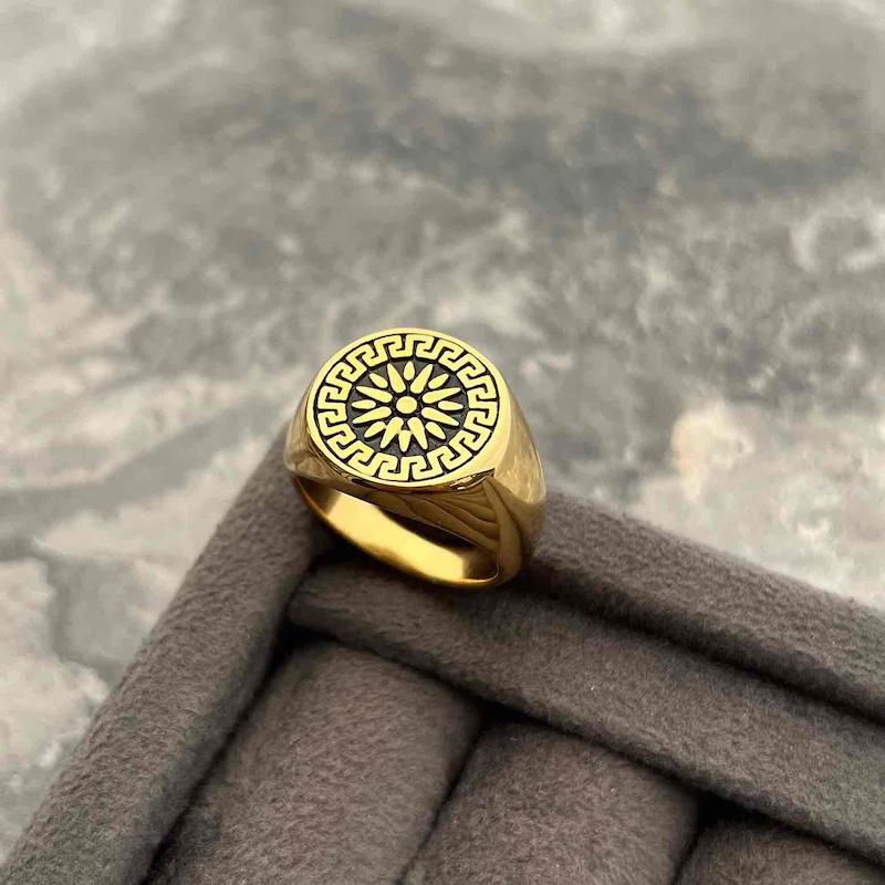 انگشتر مردانه طرح طلا {کد1289}